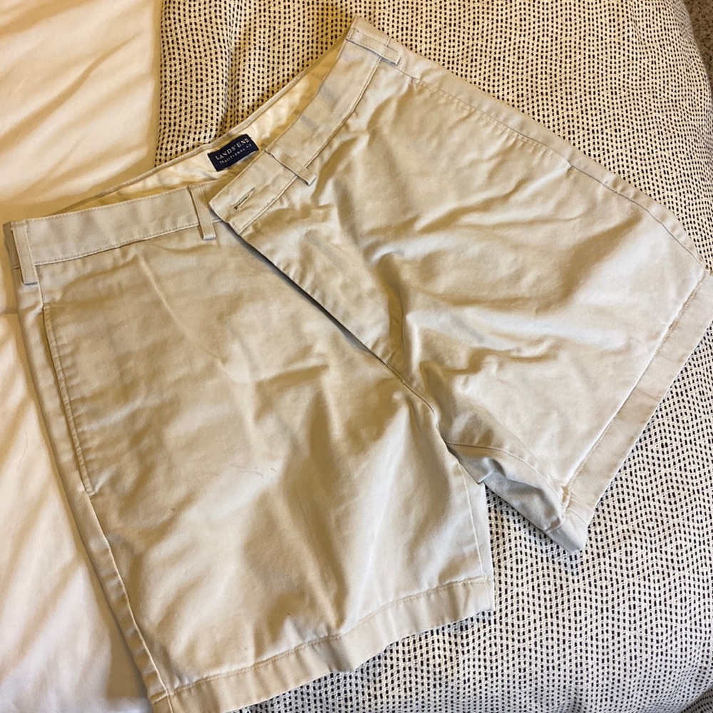 Lands End Light Khaki Prep Shorts